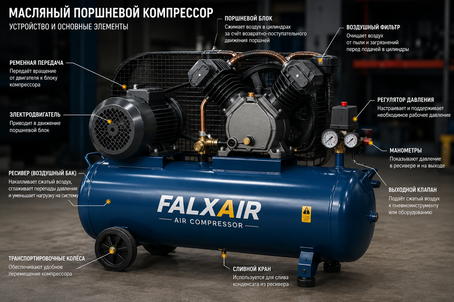 Масляный поршневой компрессор