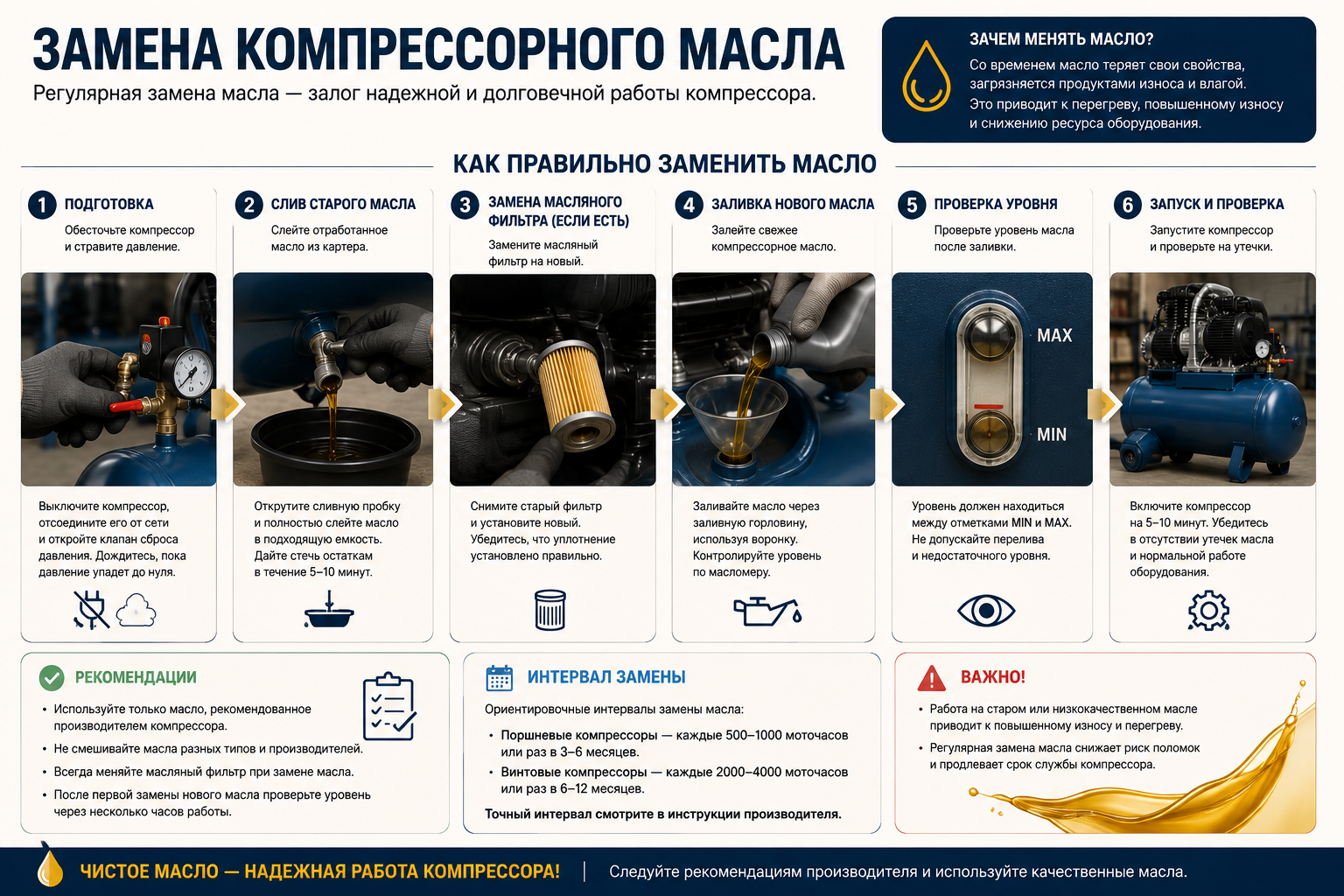 Замена компрессорного масла
